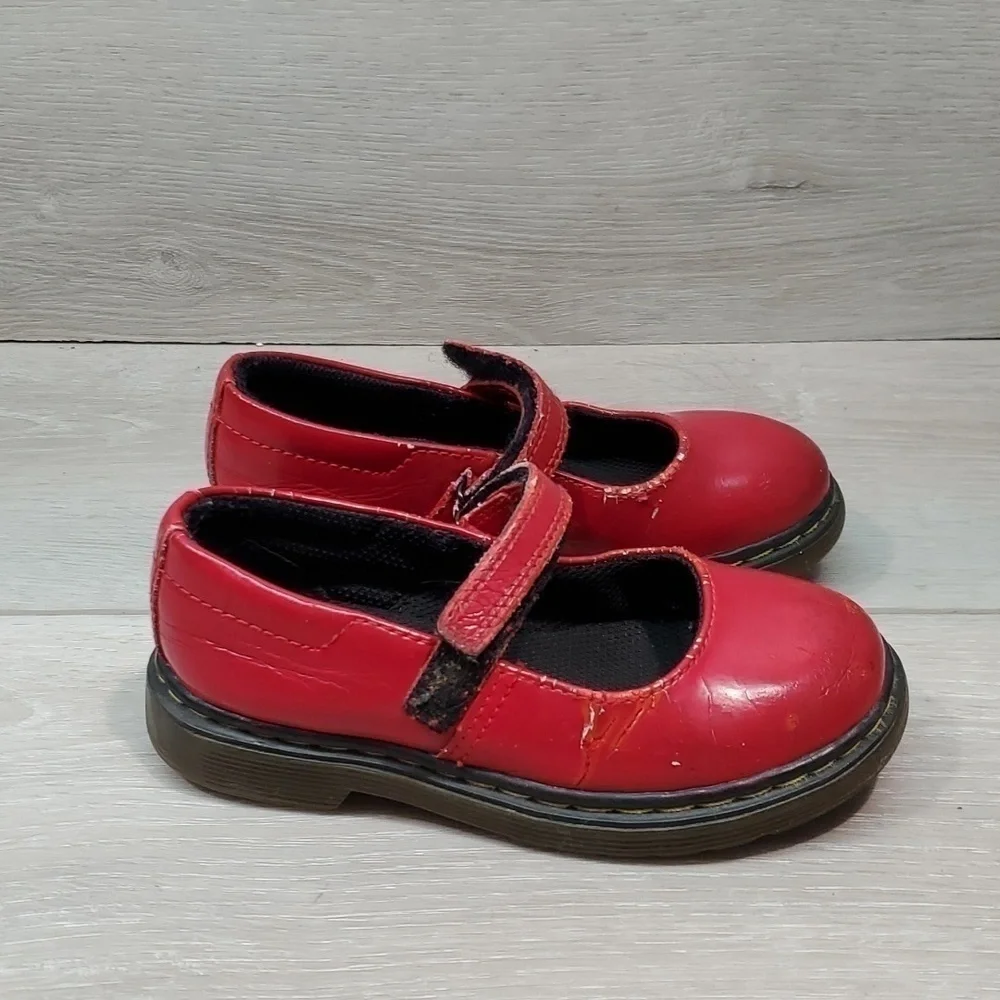 Dr.Martens Kids Girls Leather Red Tully Clogs shoes sz 9Toddler